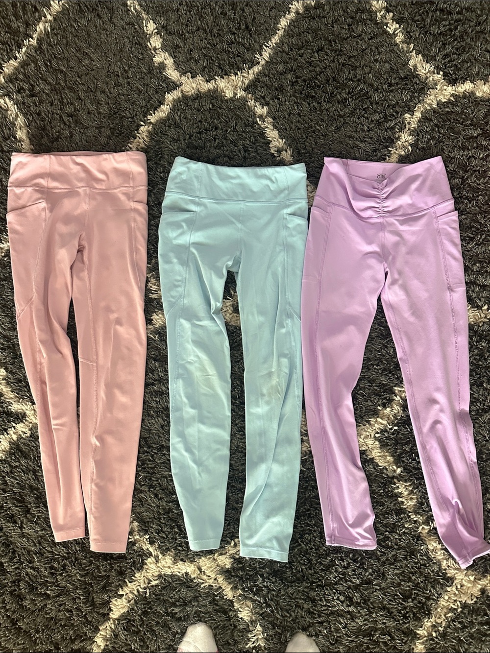Athleta Kids Leggings Blush, Lavender, Light Blue. Black and Gray Aerie Leggings